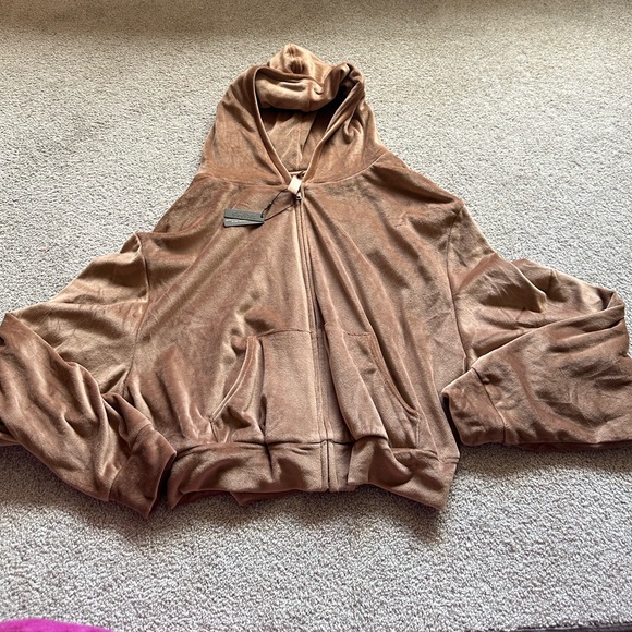 2X Sienna Tan Skims NWT velour zip up hoodie - Picture 1 of 10